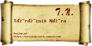 Töröcsik Nóra névjegykártya